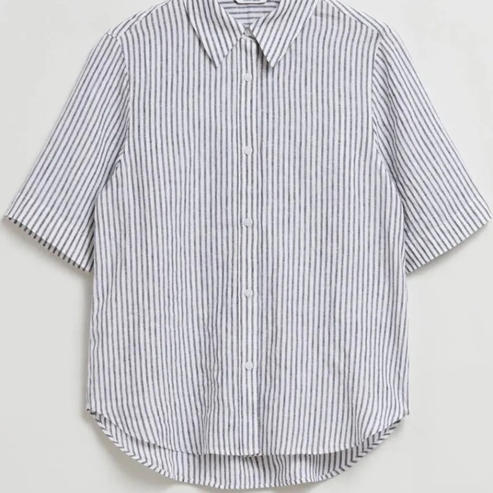 &Other Stories Linen Striped SS Button Up